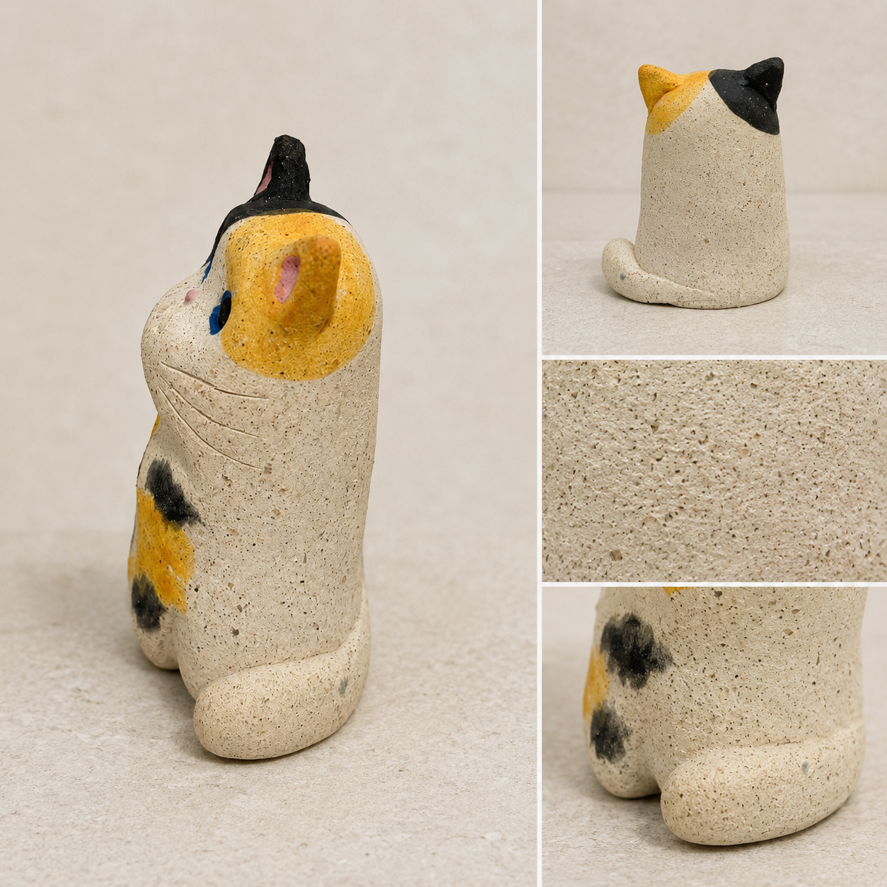 MuMuLush Handmade Sweet Calico Cat Ceramic Aroma Stone Diffuser MuMuLush