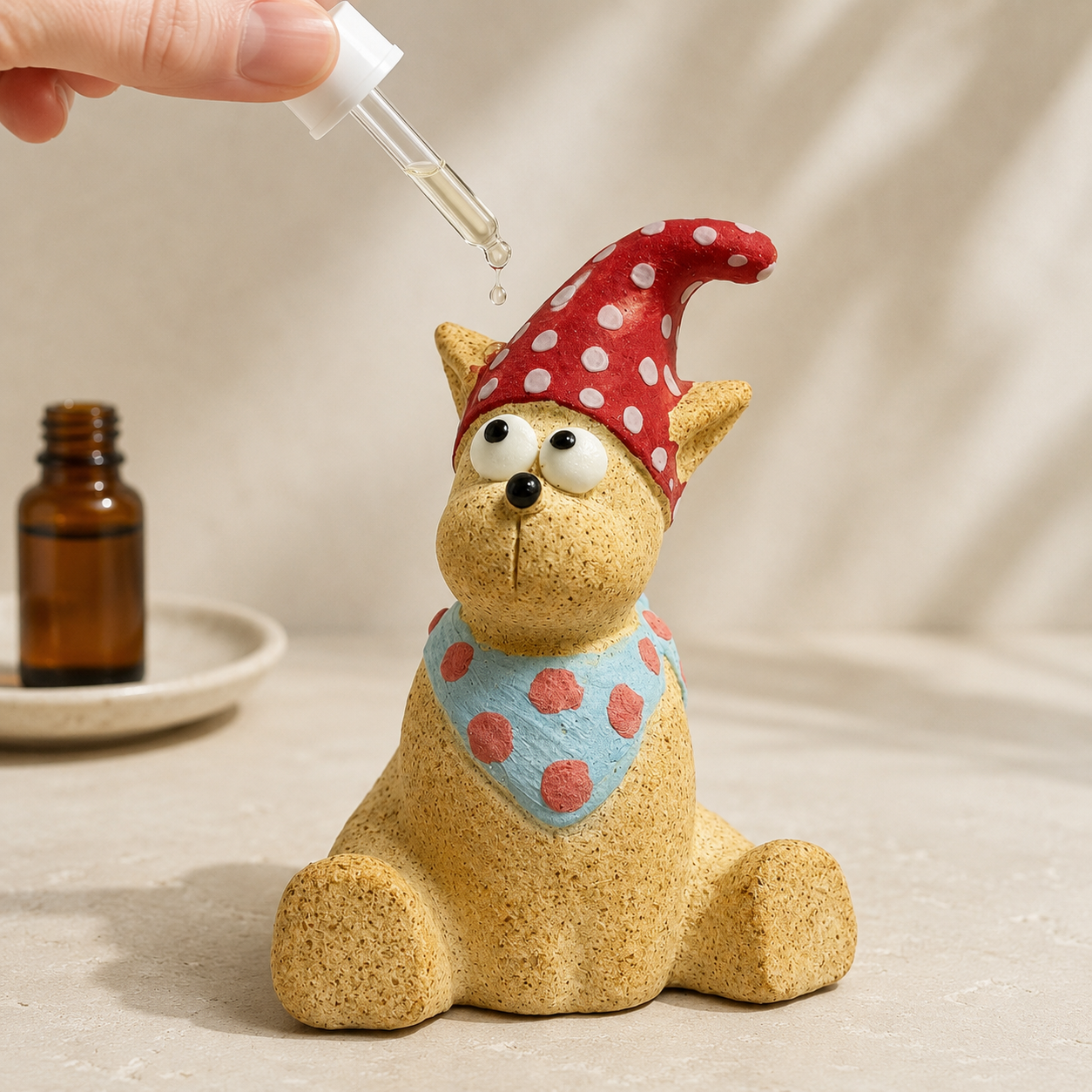 MuMuLush Handmade Whimsical Hat Cat Ceramic Aroma Stone Diffuser MuMuLush