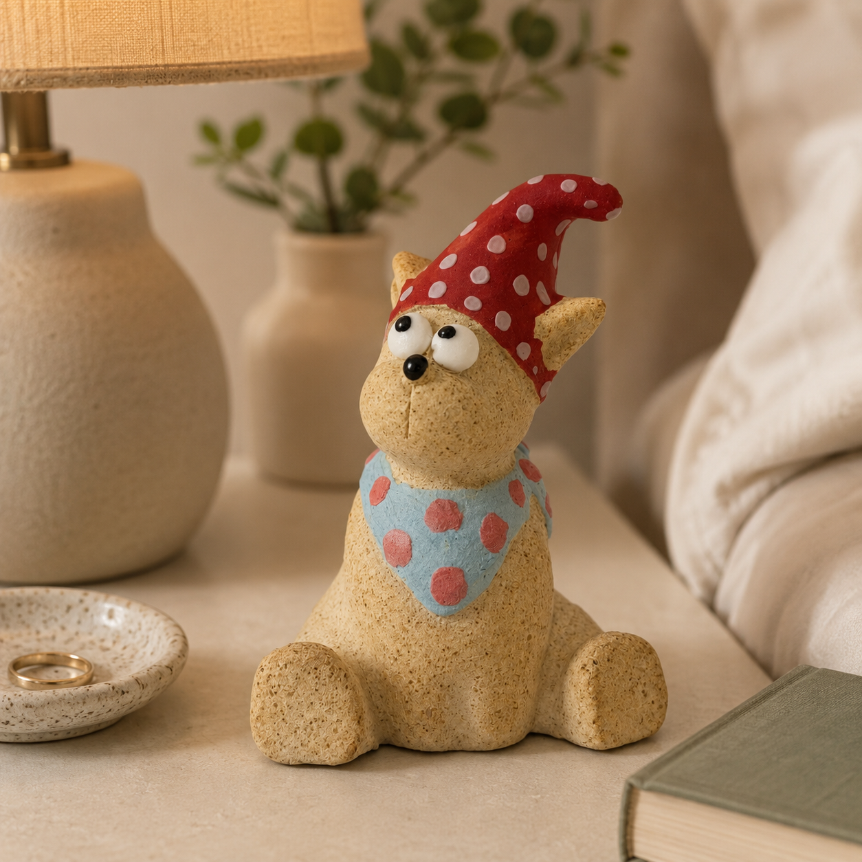 MuMuLush Handmade Whimsical Hat Cat Ceramic Aroma Stone Diffuser MuMuLush