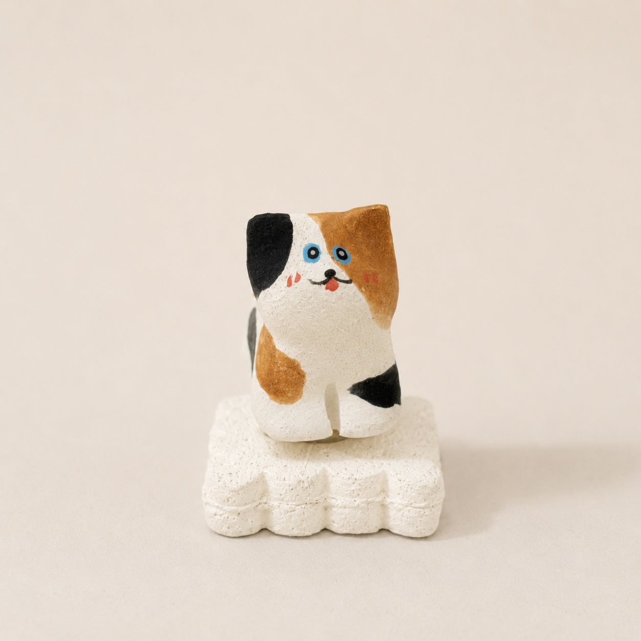 MuMuLush Handmade Spinner Whiskers Calico Cat Ceramic Aroma Stone Diffuser MuMuLush