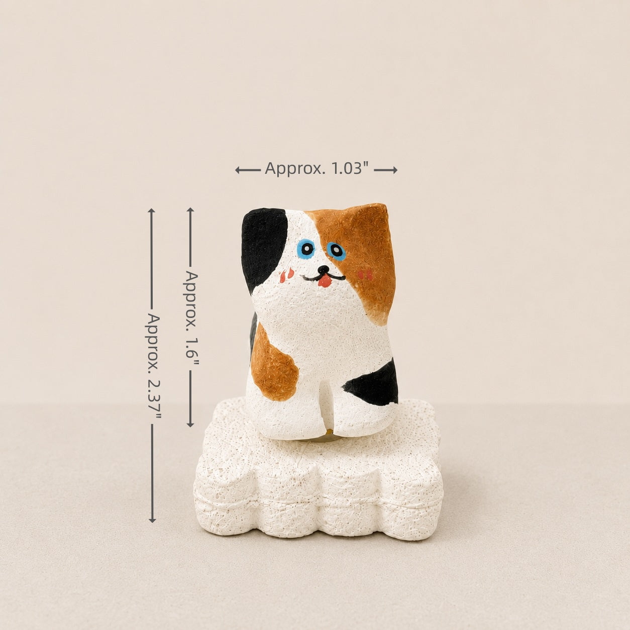MuMuLush Handmade Spinner Whiskers Calico Cat Ceramic Aroma Stone Diffuser MuMuLush