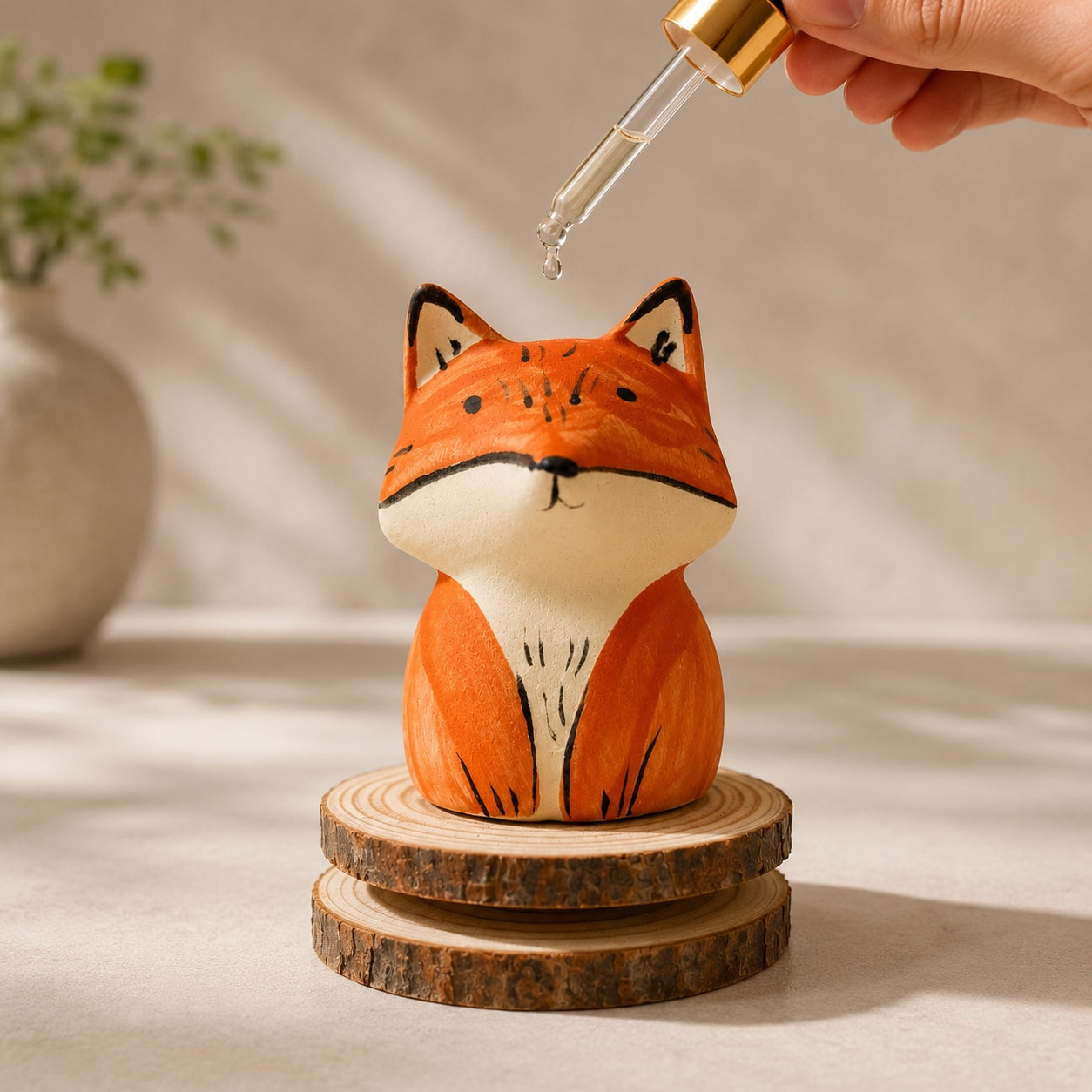 MuMuLush Handmade Spinner Woodland Fox Ceramic Aroma Stone Diffuser MuMuLush