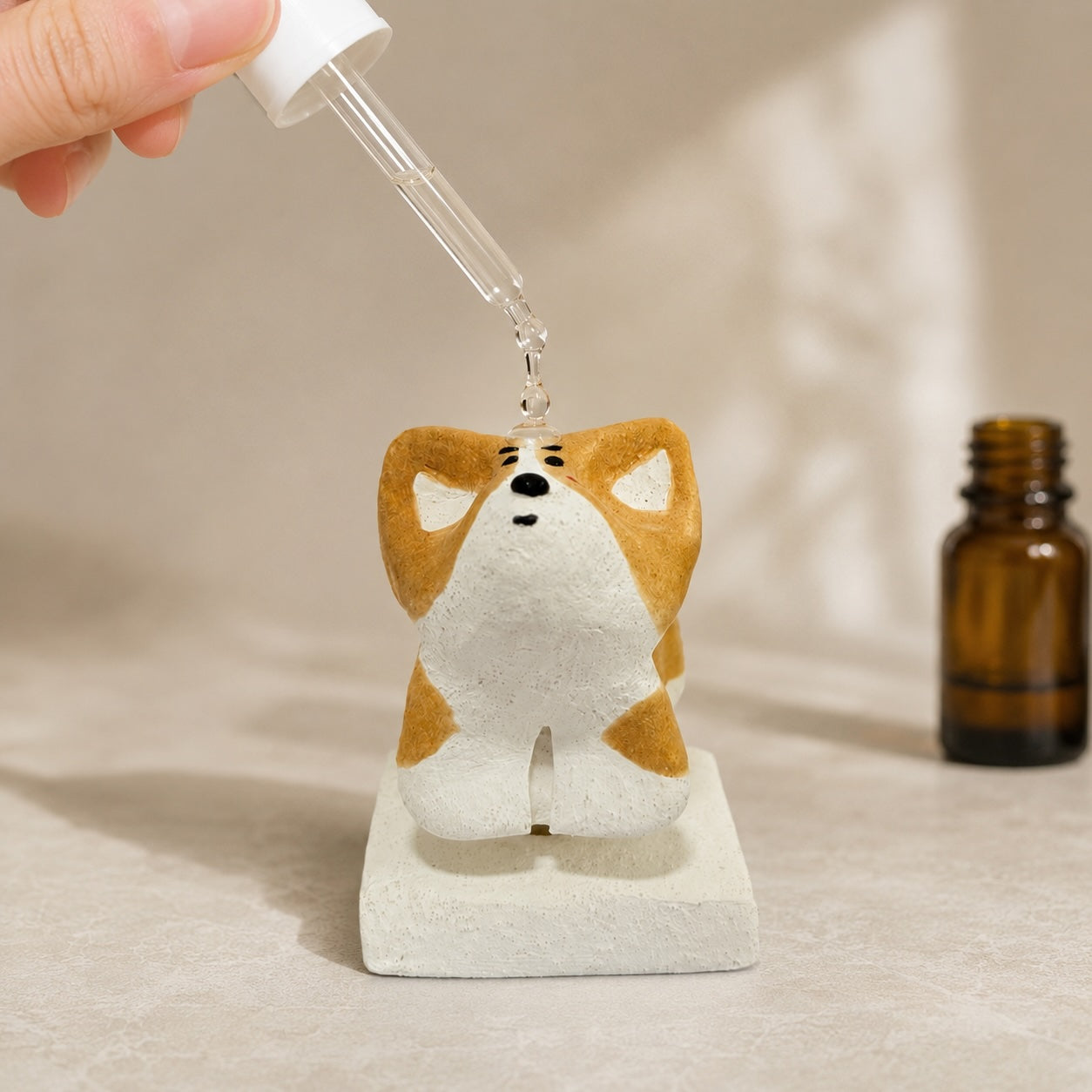 MuMuLush Handmade Spinner Happy Corgi Ceramic Aroma Stone Diffuser MuMuLush