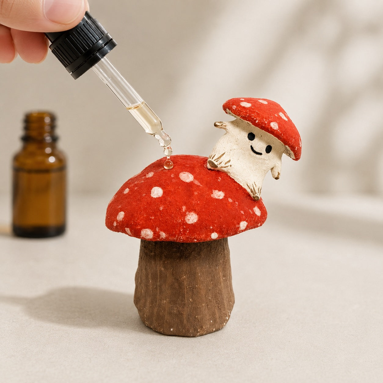 MuMuLush Handmade Peekaboo Mushroom Sprite Ceramic Aroma Stone Diffuser MuMuLush