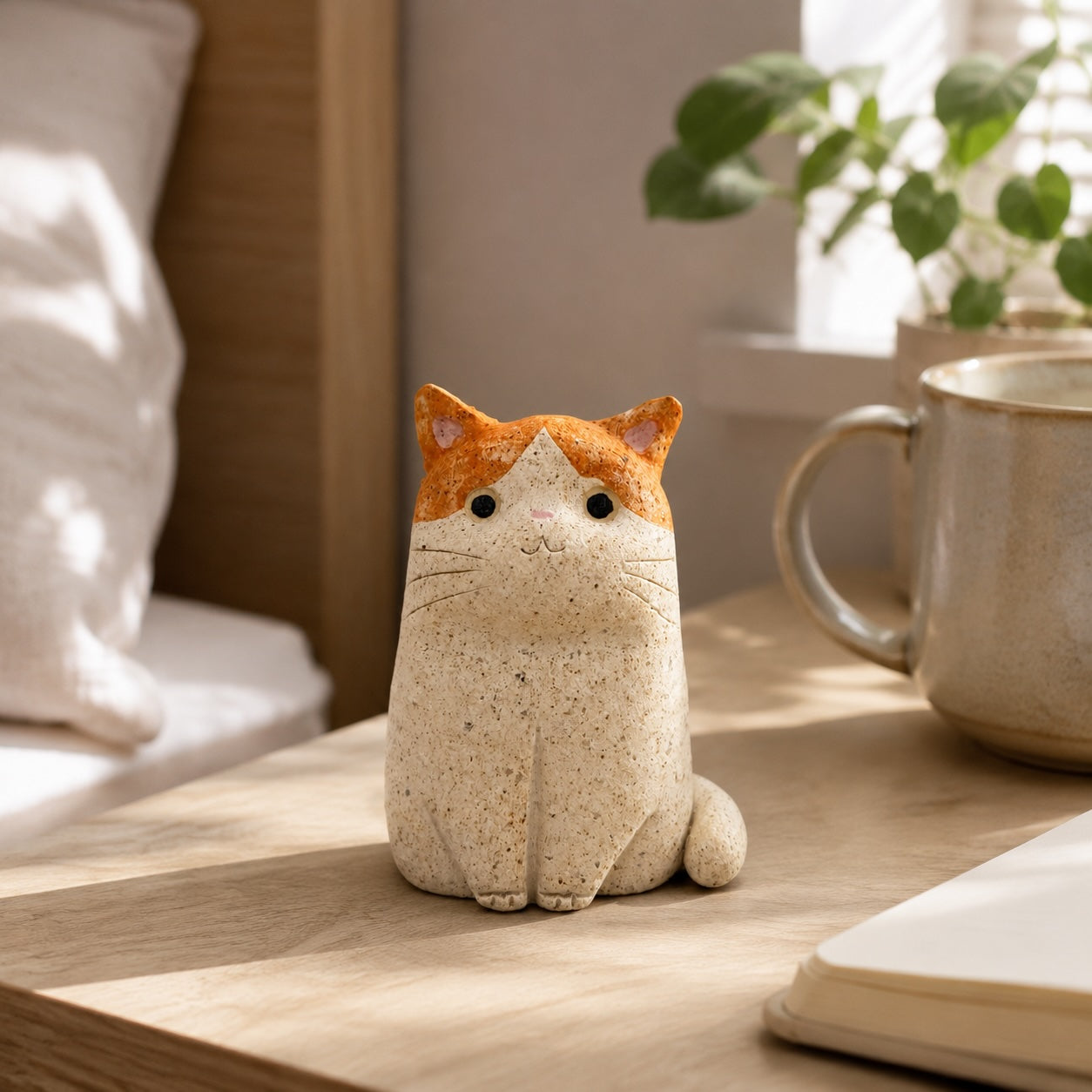 MuMuLush Handmade Marmalade Cat Ceramic Aroma Stone Diffuser MuMuLush