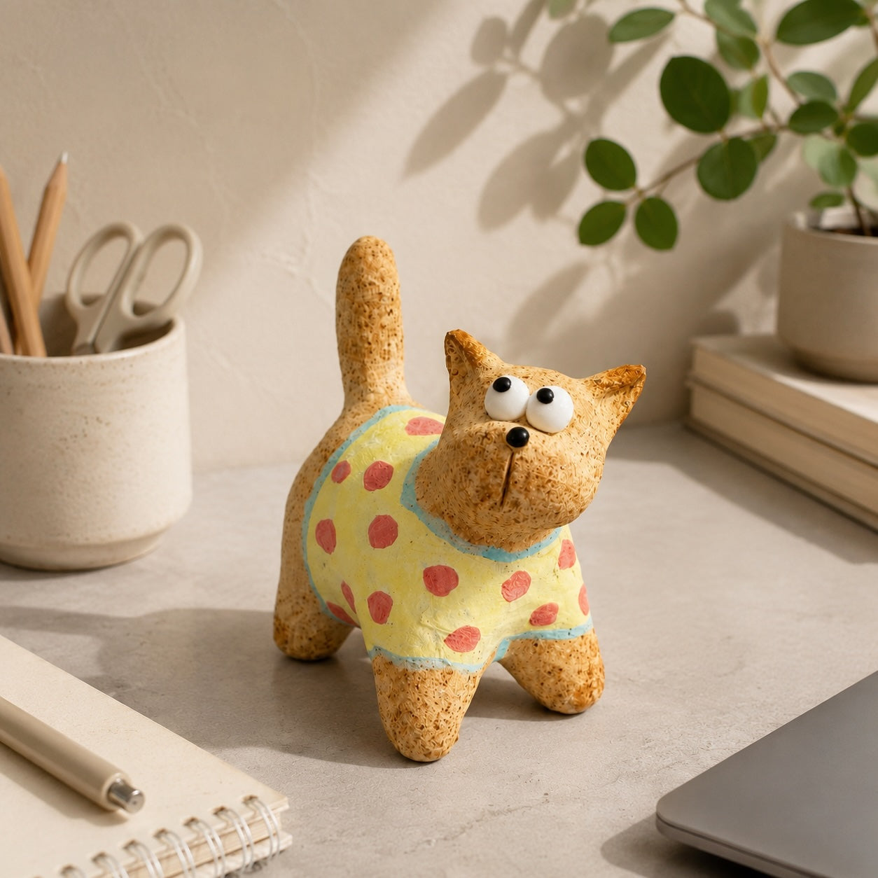 MuMuLush Handmade Speckled Clay Cat Ceramic Aroma Stone Diffuser MuMuLush