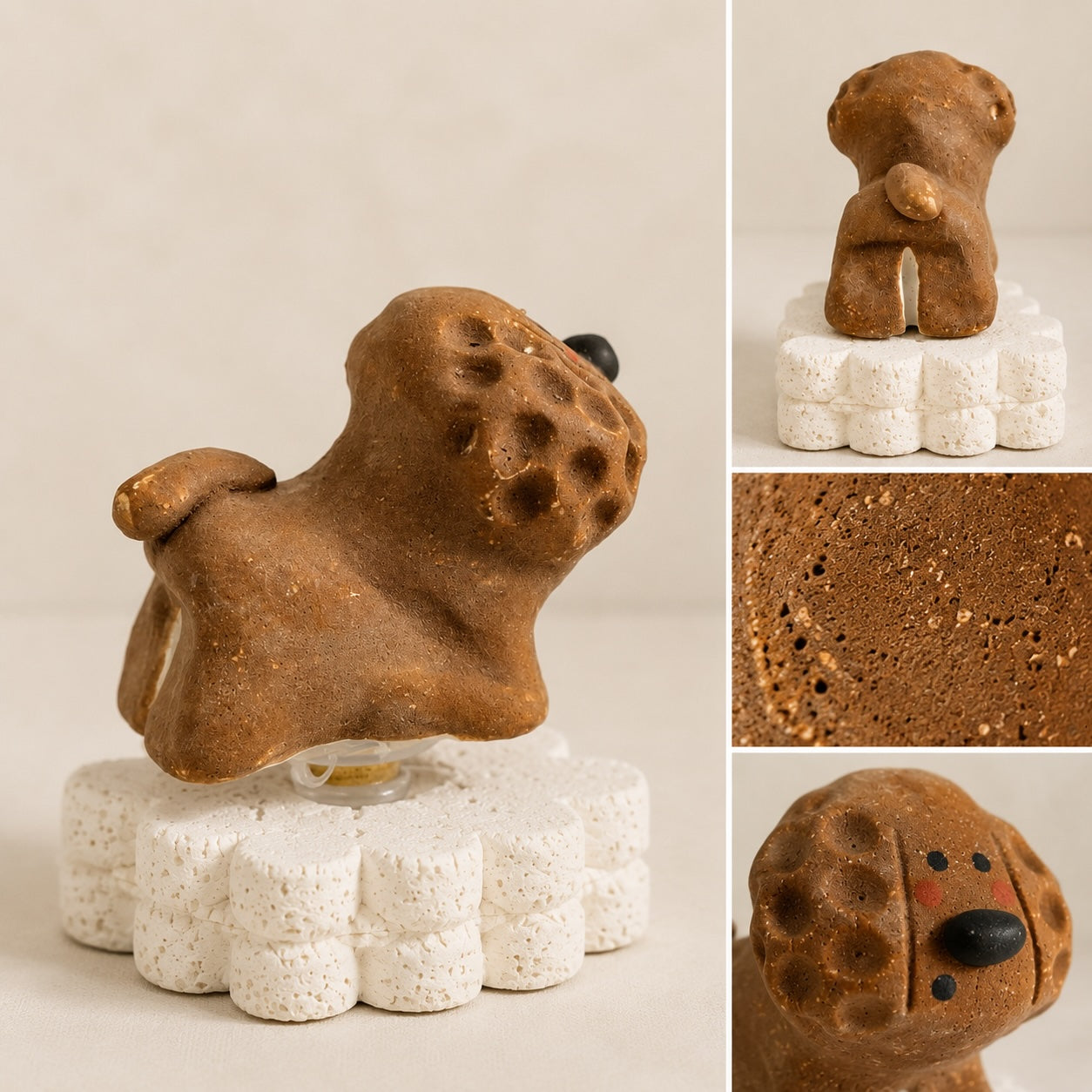 MuMuLush Handmade Spinner Golden Buddy Pup Ceramic Aroma Stone Diffuser MuMuLush
