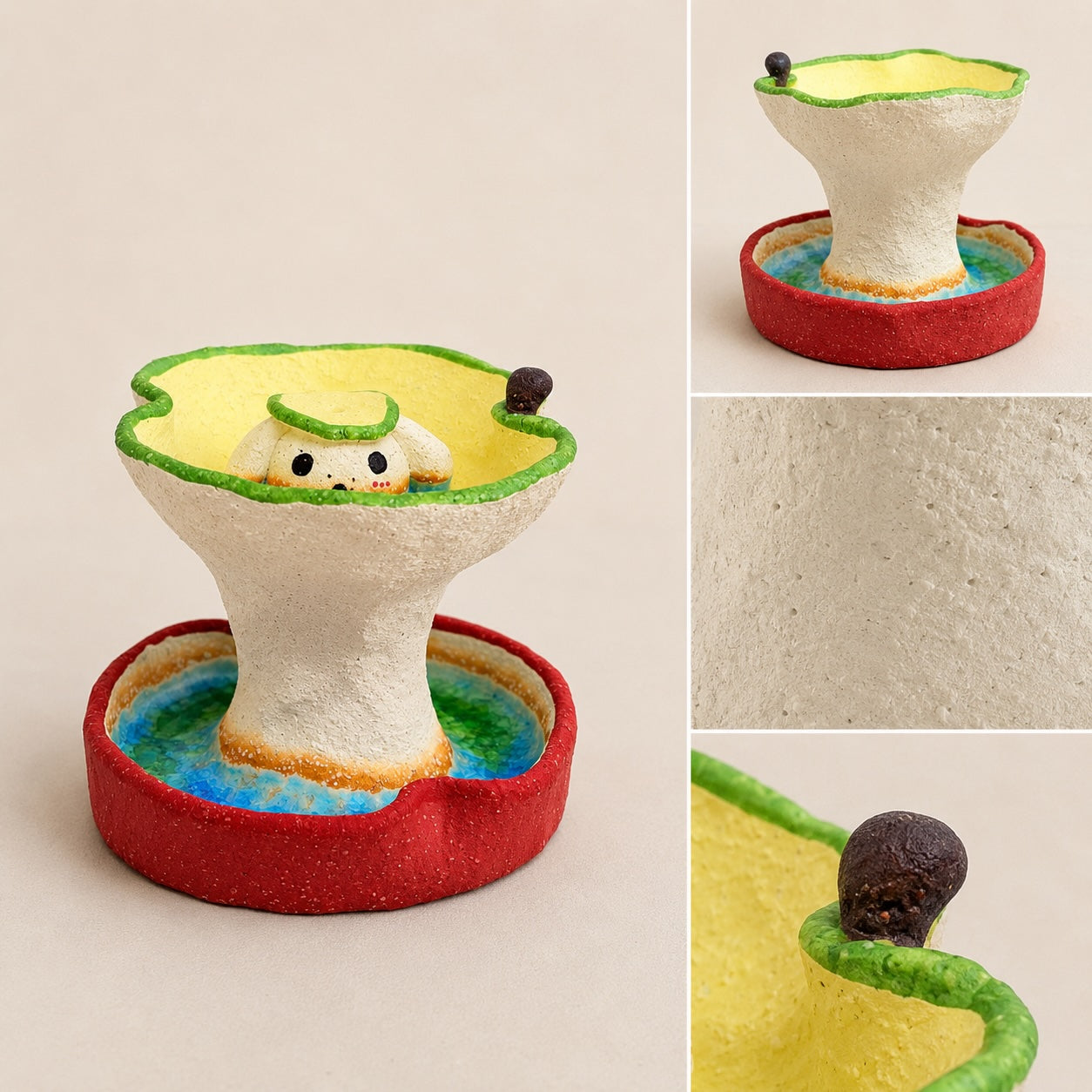 MuMuLush Handmade Whimsical Apple Fountain Ceramic Aroma Stone Diffuser Decor MuMuLush