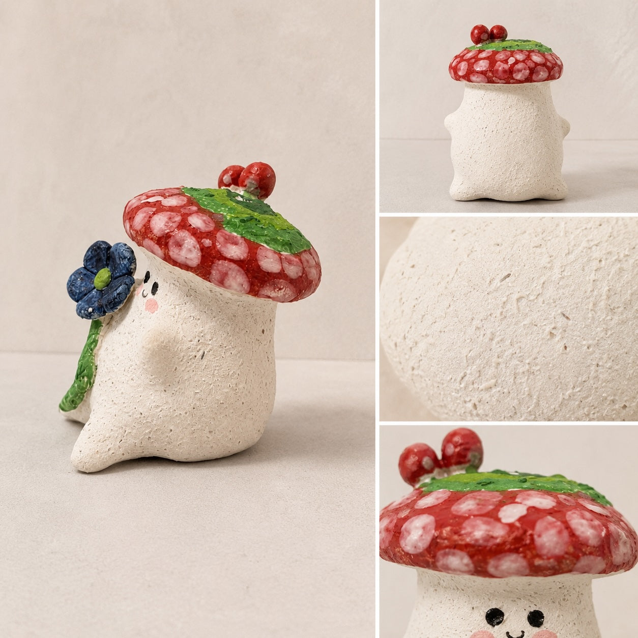 MuMuLush Handmade Wildflower Mushroom Sprite Ceramic Aroma Stone Diffuser MuMuLush