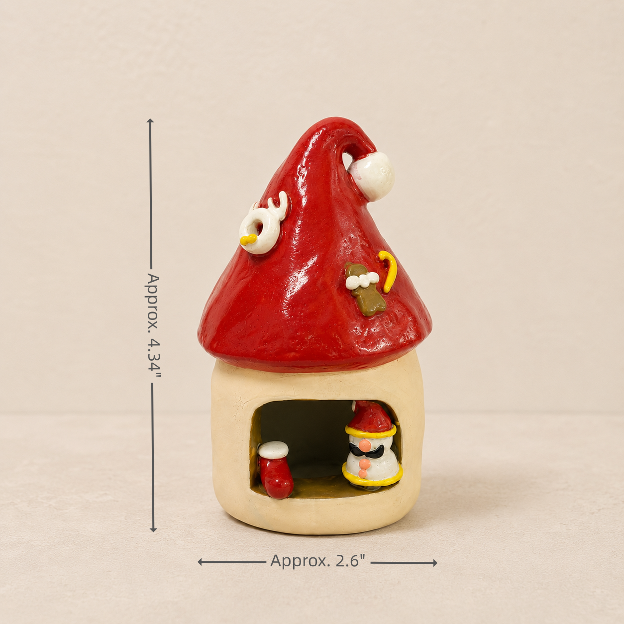 MuMuLush Handmade Christmas Snowman Mushroom Cottage Ceramic Aroma Stone Diffuser MuMuLush