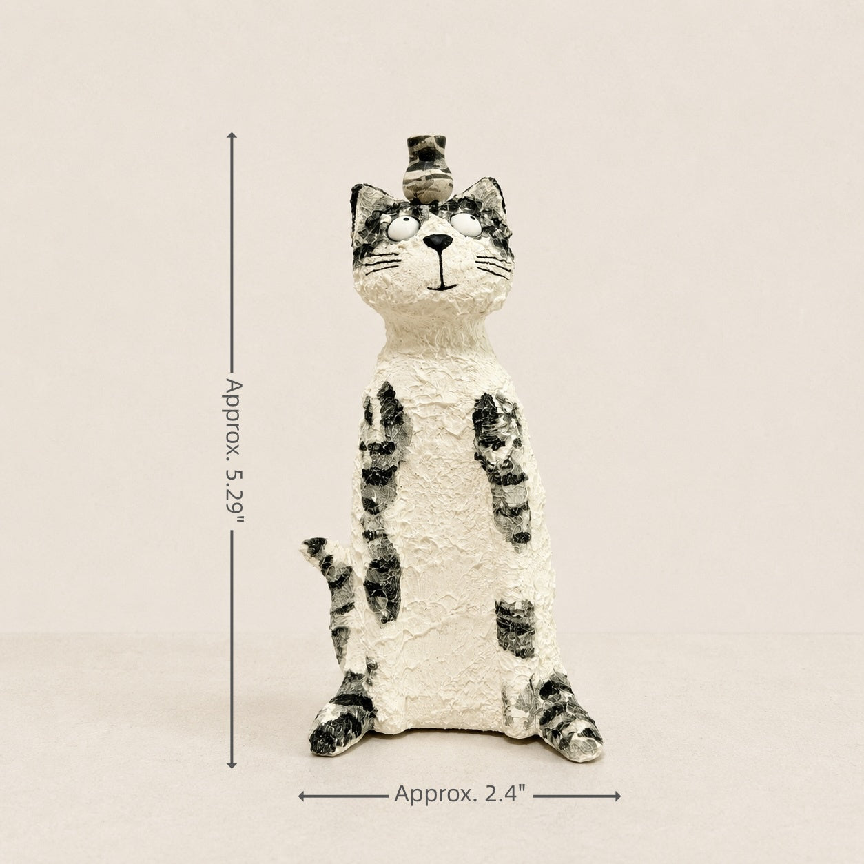 MuMuLush Handmade Tabby Cat Ceramic Aroma Stone Diffuser Vase MuMuLush