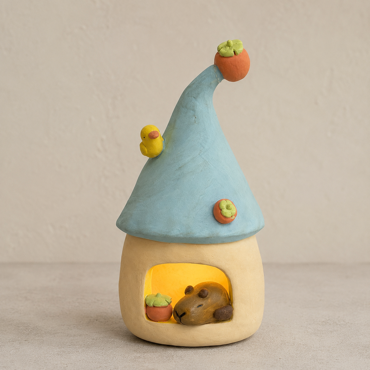 MuMuLush Handmade Cozy Capybara Mushroom Cottage Ceramic Aroma Stone Diffuser MuMuLush