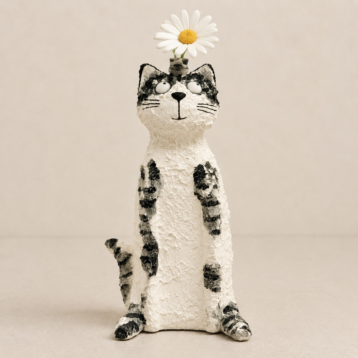 MuMuLush Handmade Tabby Cat Ceramic Aroma Stone Diffuser Vase MuMuLush