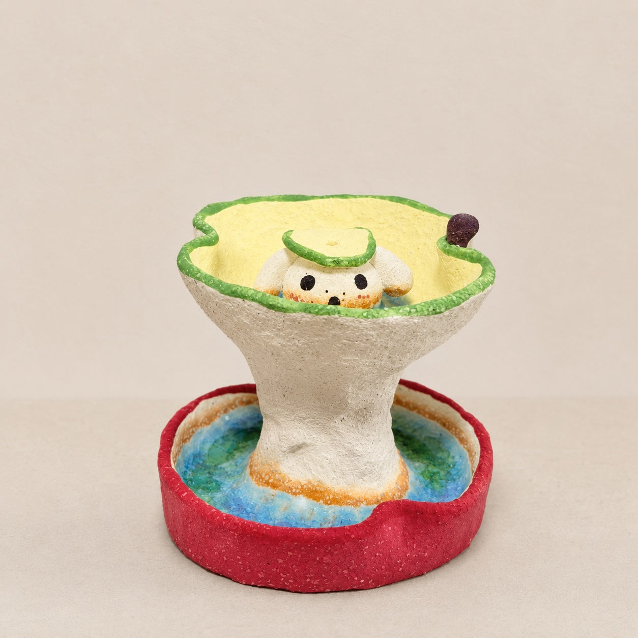 MuMuLush Handmade Whimsical Apple Fountain Ceramic Aroma Stone Diffuser Decor MuMuLush