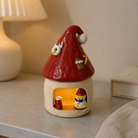 MuMuLush Handmade Christmas Snowman Mushroom Cottage Ceramic Aroma Stone Diffuser MuMuLush