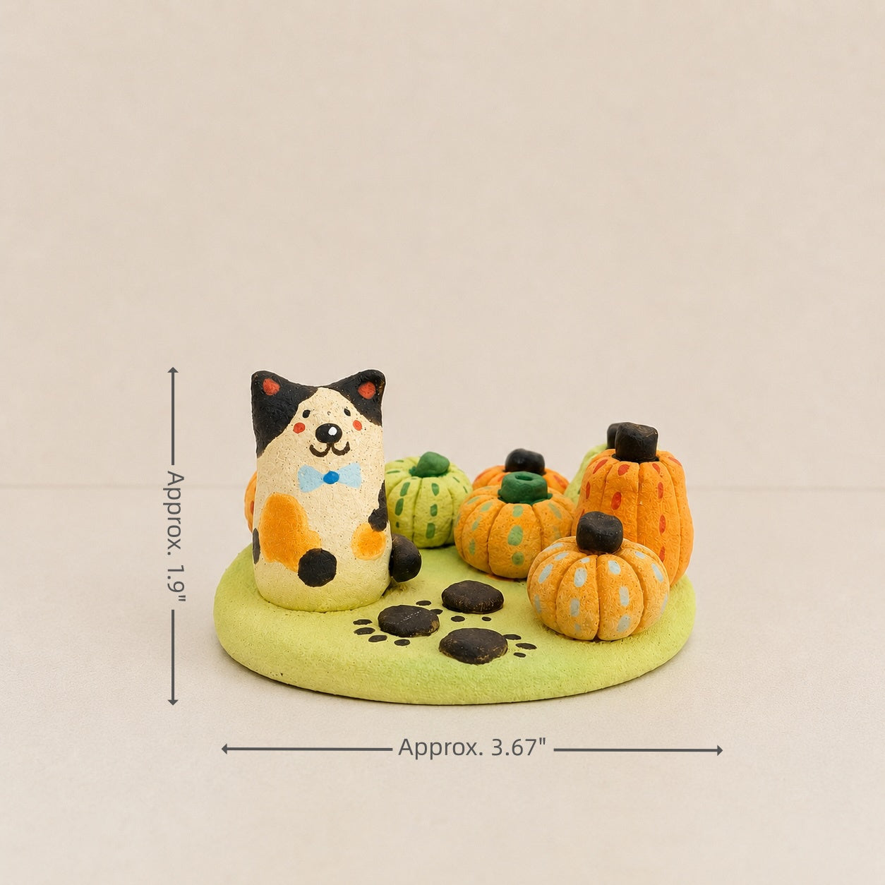 MuMuLush Handmade Calico Cat Pumpkin Patch Ceramic Aroma Stone Diffuser MuMuLush