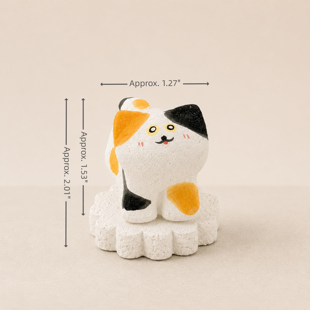 MuMuLush Handmade Spinner Lucky Calico Cat Ceramic Aroma Stone Diffuser MuMuLush