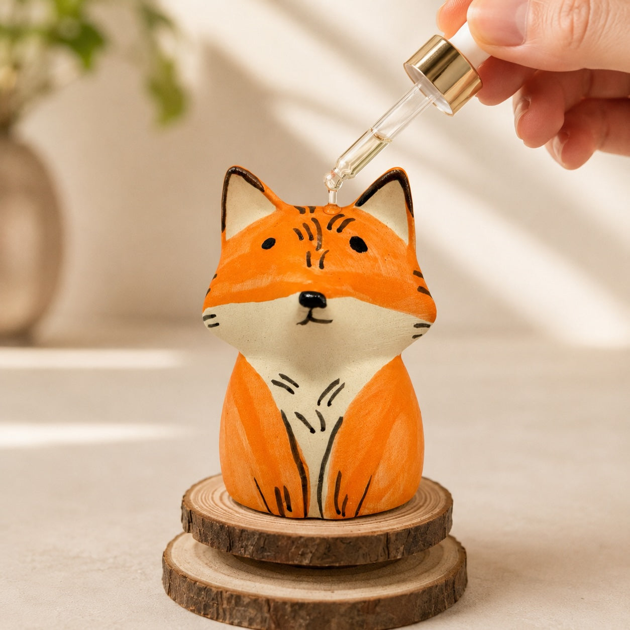 MuMuLush Handmade Spinner Woodland Fox Ceramic Aroma Stone Diffuser MuMuLush