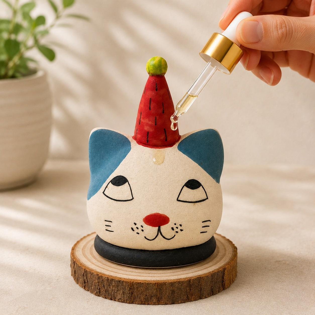 MuMuLush Handmade Party Cat Ceramic Aroma Stone Diffuser MuMuLush