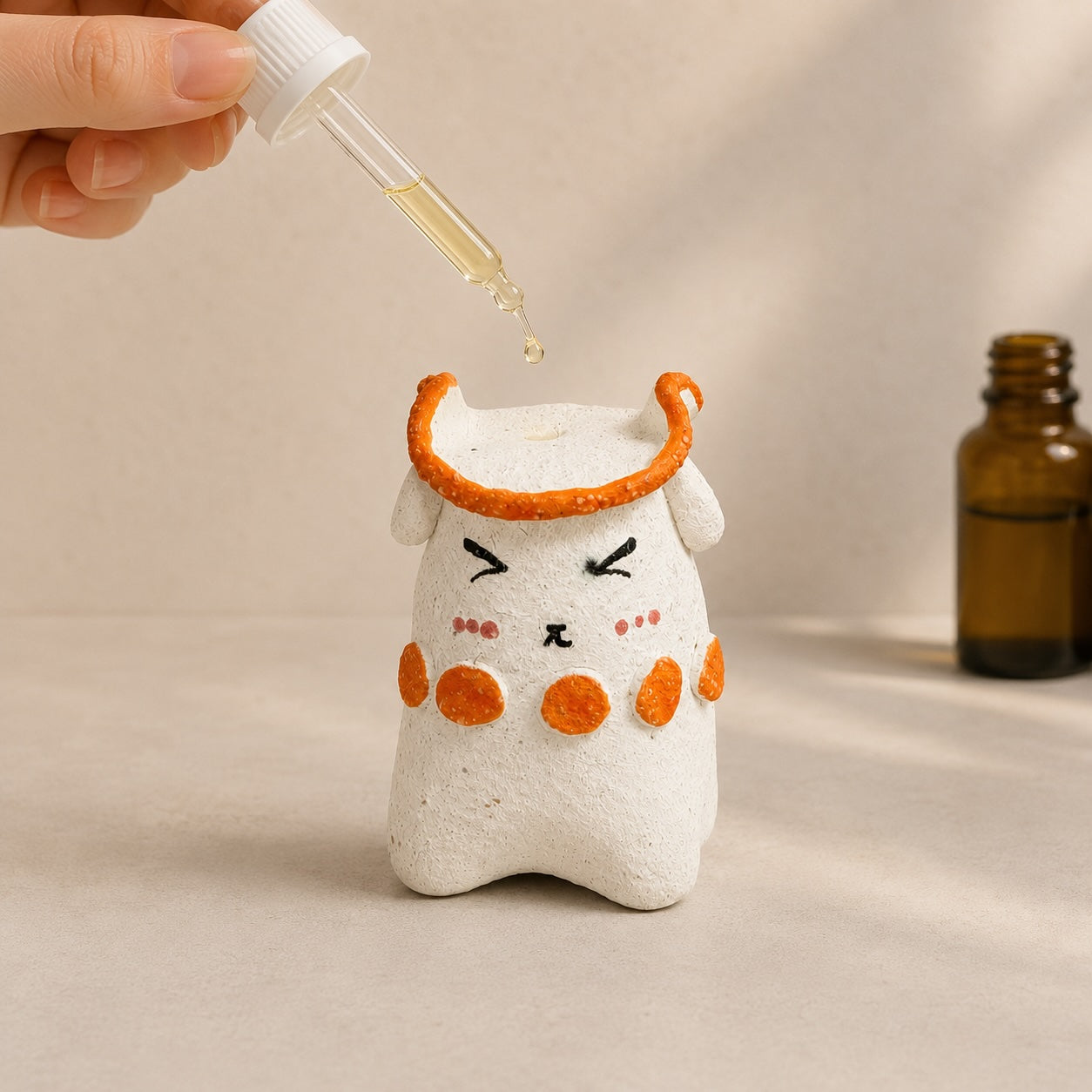 MuMuLush Handmade Winking Apple Sprite Ceramic Aroma Stone Diffuser MuMuLush