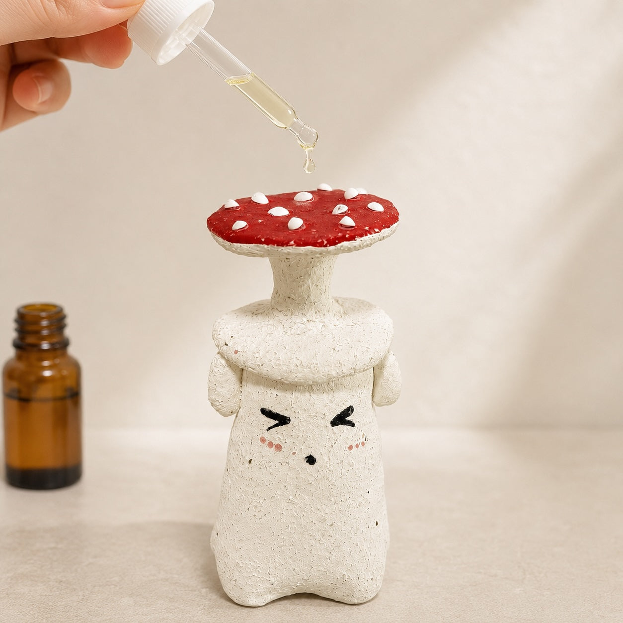 MuMuLush Handmade Blushing Mushroom Sprite Ceramic Aroma Stone Diffuser MuMuLush