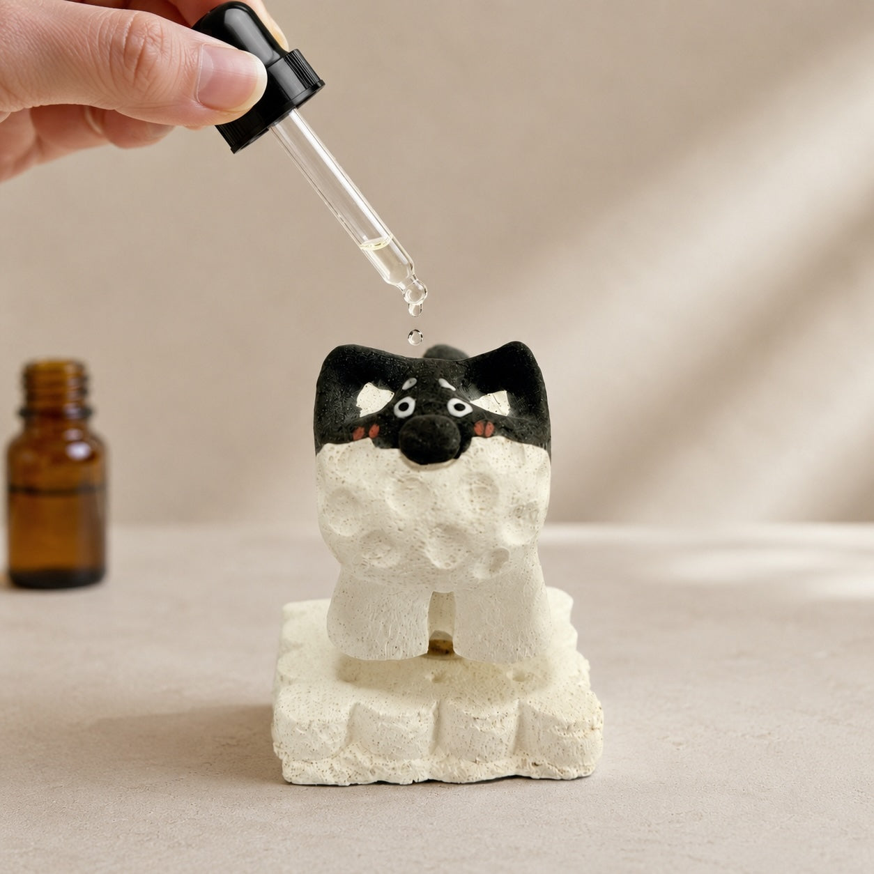 MuMuLush Handmade Spinner Gentleman Schnauzer Ceramic Aroma Stone Diffuser MuMuLush