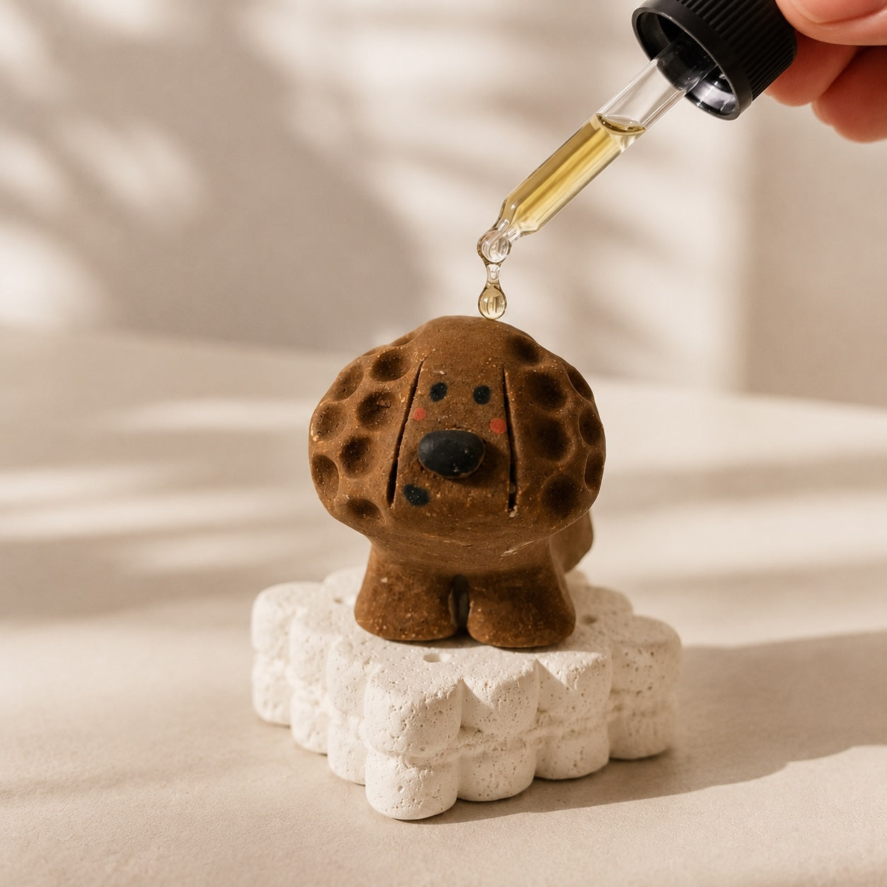 MuMuLush Handmade Spinner Golden Buddy Pup Ceramic Aroma Stone Diffuser MuMuLush