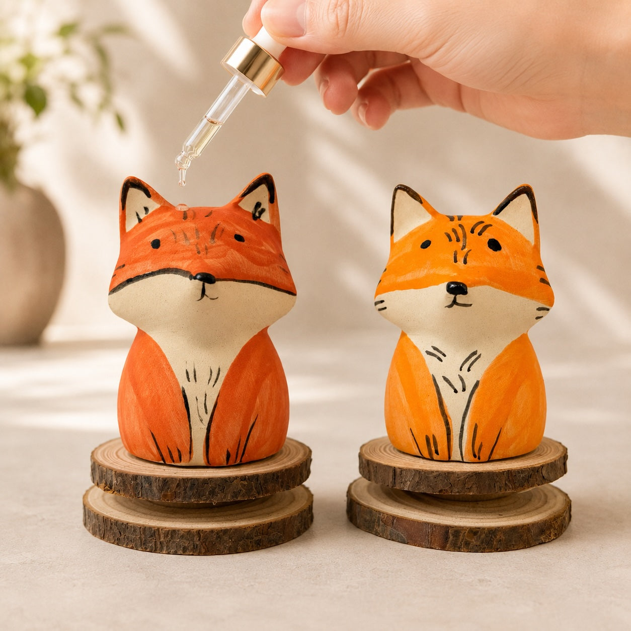 MuMuLush Handmade Spinner Woodland Fox Ceramic Aroma Stone Diffuser MuMuLush