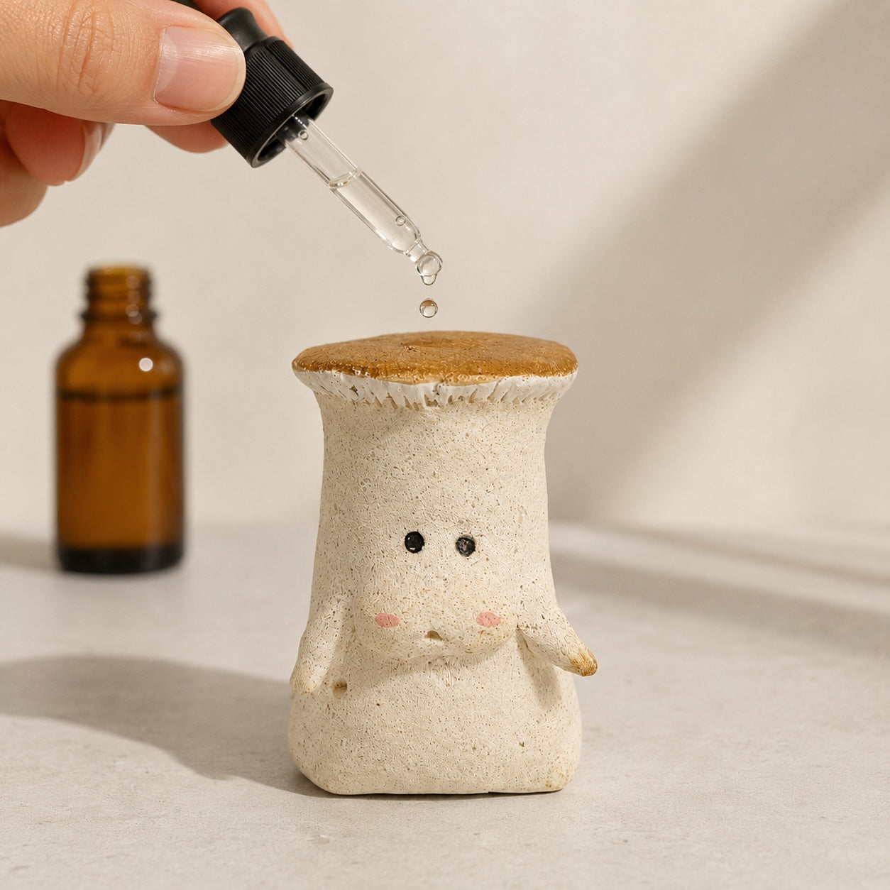 MuMuLush Handmade Gentle Mushroom Girl Ceramic Aroma Stone Diffuser MuMuLush