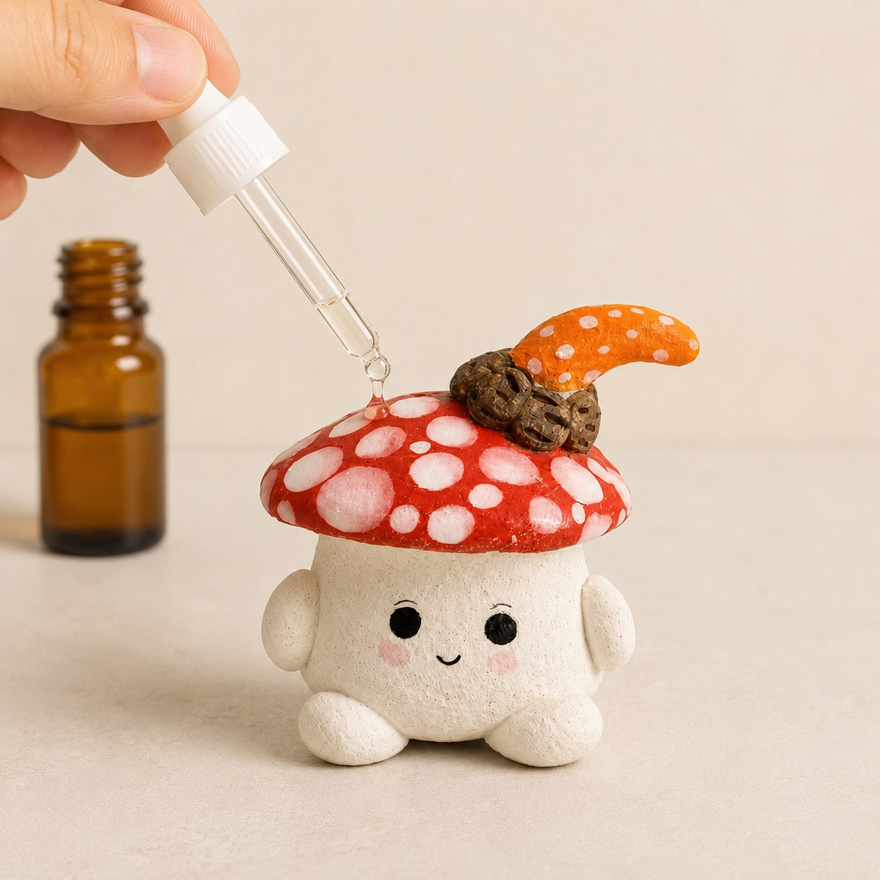 MuMuLush Handmade Snail Friend Mushroom Sprite Ceramic Aroma Stone Diffuser MuMuLush