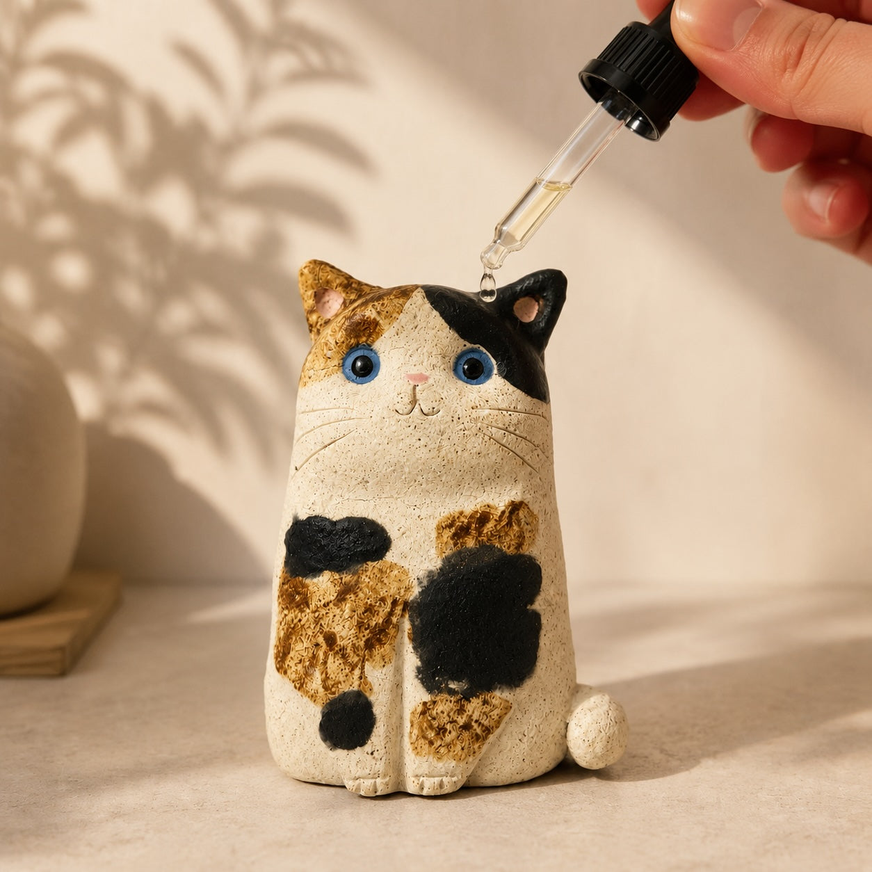 MuMuLush Handmade Lucky Calico Cat Ceramic Aroma Stone Diffuser MuMuLush