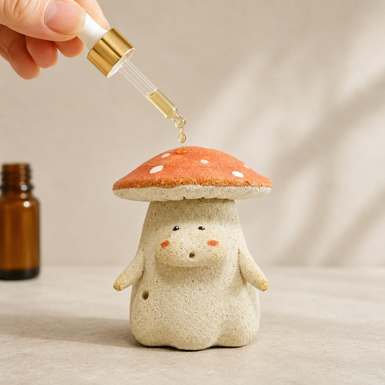 MuMuLush Handmade Daydream Mushroom Girl Ceramic Aroma Stone Diffuser MuMuLush
