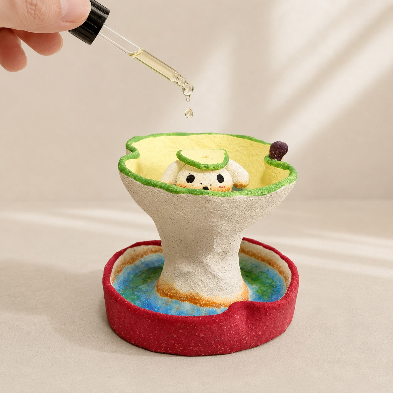 MuMuLush Handmade Whimsical Apple Fountain Ceramic Aroma Stone Diffuser Decor MuMuLush