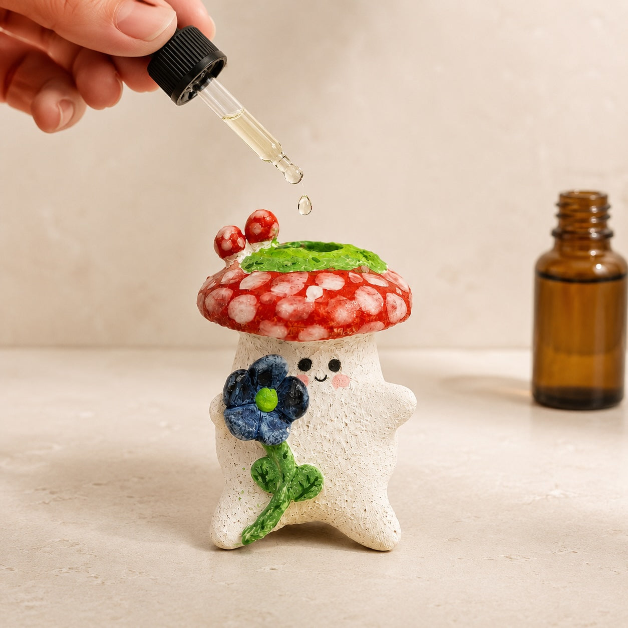 MuMuLush Handmade Wildflower Mushroom Sprite Ceramic Aroma Stone Diffuser MuMuLush