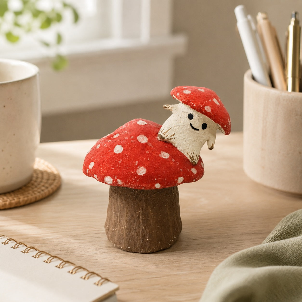 MuMuLush Handmade Peekaboo Mushroom Sprite Ceramic Aroma Stone Diffuser MuMuLush