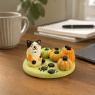 MuMuLush Handmade Calico Cat Pumpkin Patch Ceramic Aroma Stone Diffuser MuMuLush