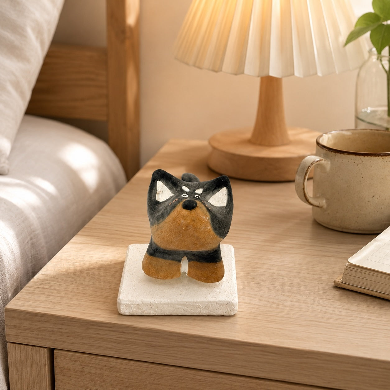 MuMuLush Handmade Spinner Midnight Pup Ceramic Aroma Stone Diffuser MuMuLush