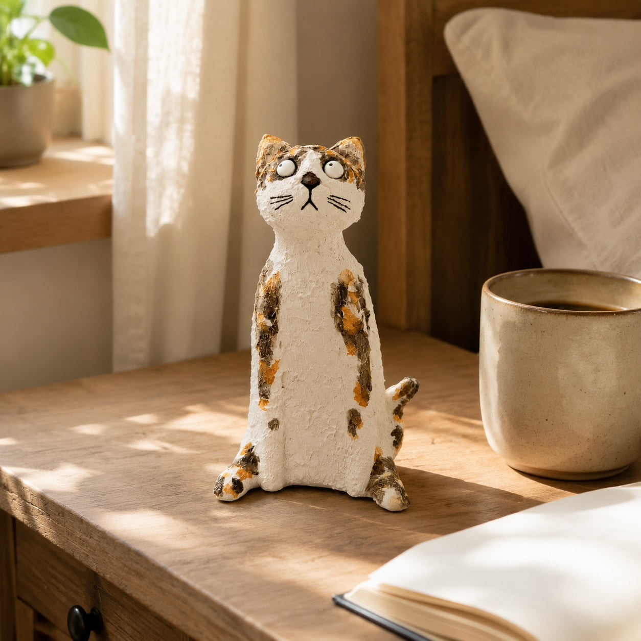 MuMuLush Handmade Calico Cat Ceramic Aroma Stone Diffuser MuMuLush