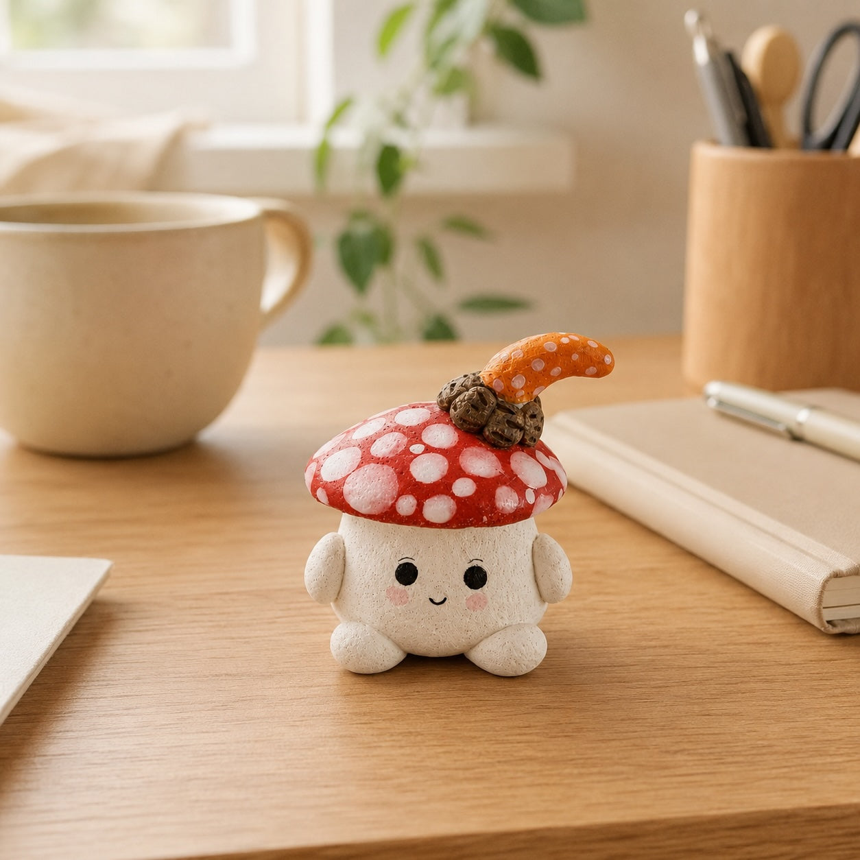 MuMuLush Handmade Snail Friend Mushroom Sprite Ceramic Aroma Stone Diffuser MuMuLush