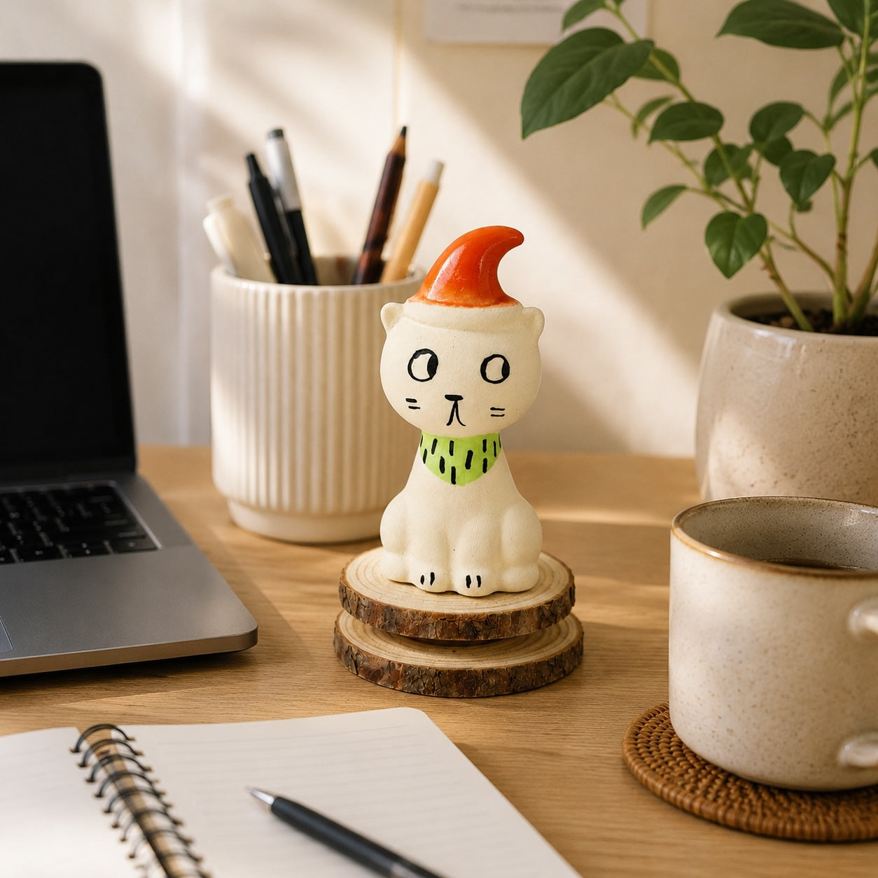 MuMuLush Handmade Spinner Storybook Cat Ceramic Aroma Stone Diffuser MuMuLush