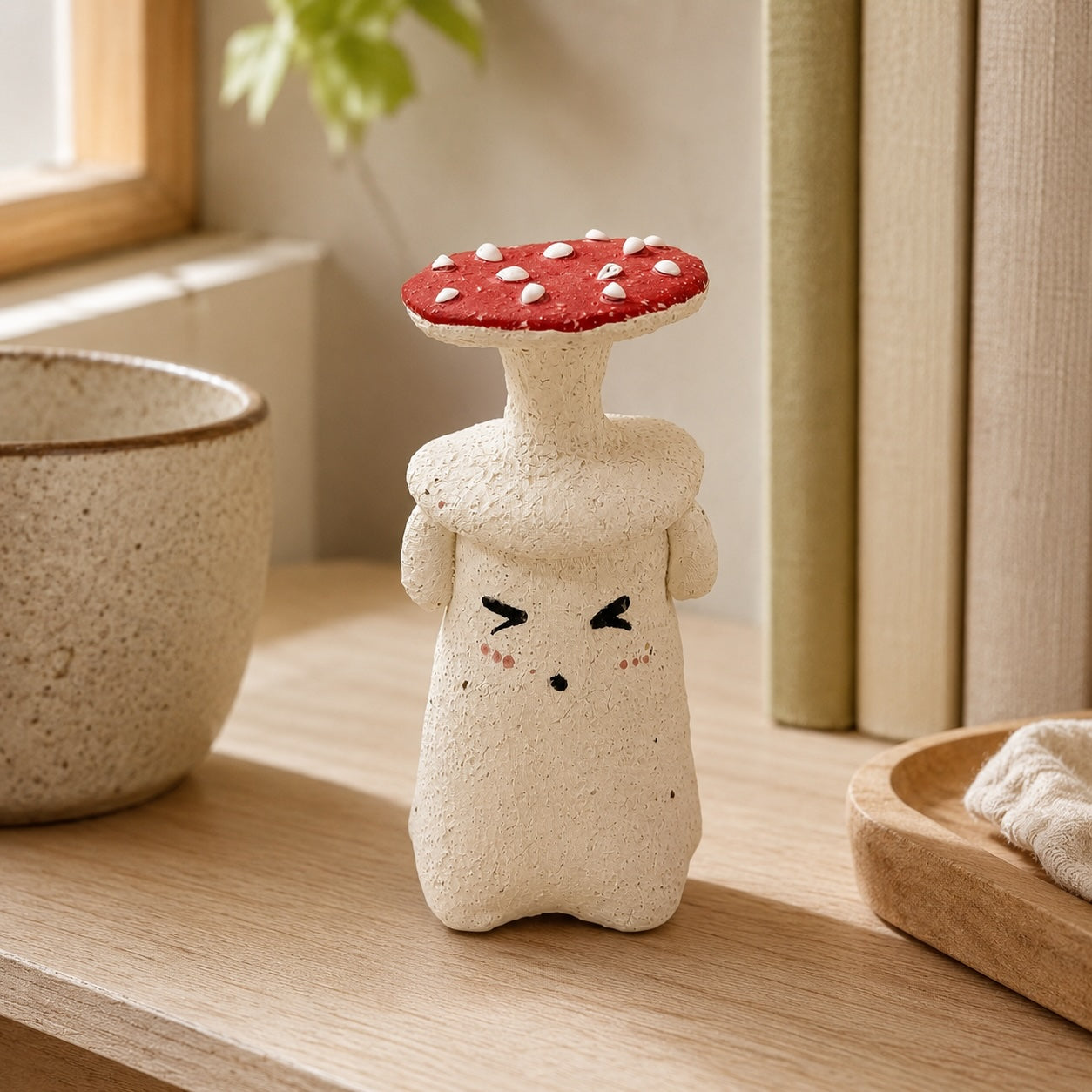 MuMuLush Handmade Blushing Mushroom Sprite Ceramic Aroma Stone Diffuser MuMuLush