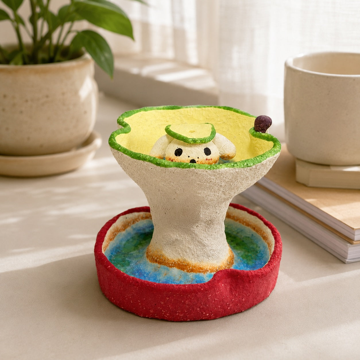MuMuLush Handmade Whimsical Apple Fountain Ceramic Aroma Stone Diffuser Decor MuMuLush