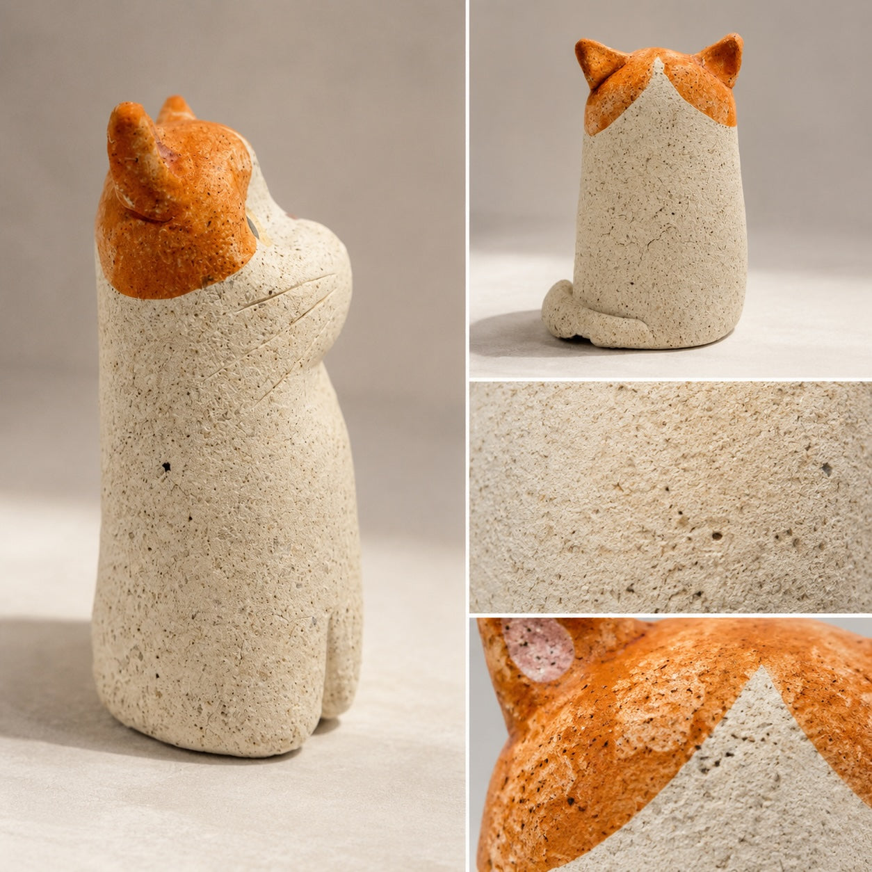 MuMuLush Handmade Marmalade Cat Ceramic Aroma Stone Diffuser MuMuLush