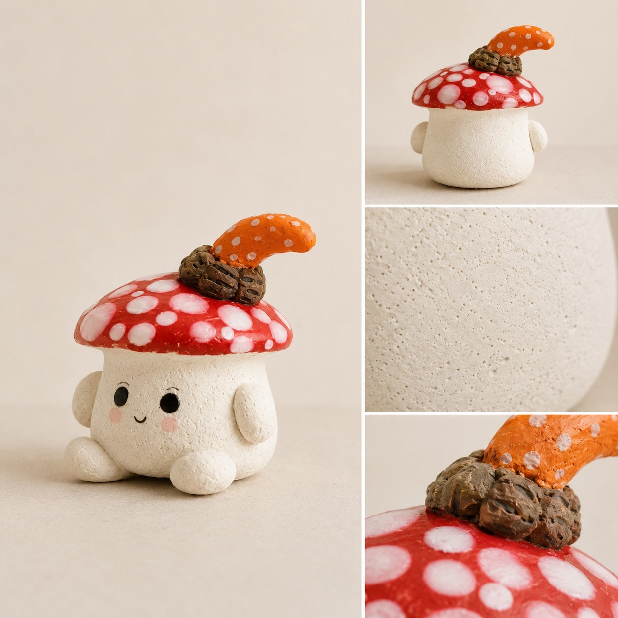 MuMuLush Handmade Snail Friend Mushroom Sprite Ceramic Aroma Stone Diffuser MuMuLush