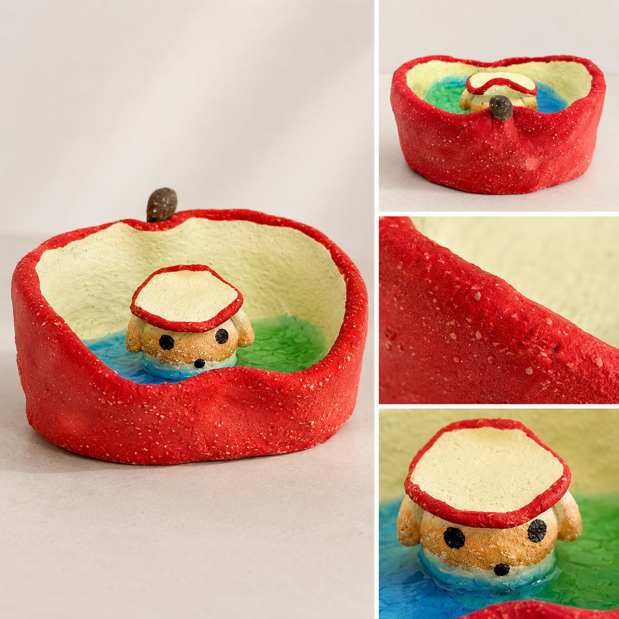 MuMuLush Handmade Rainbow Apple Garden Ceramic Aroma Stone Diffuser Decor MuMuLush