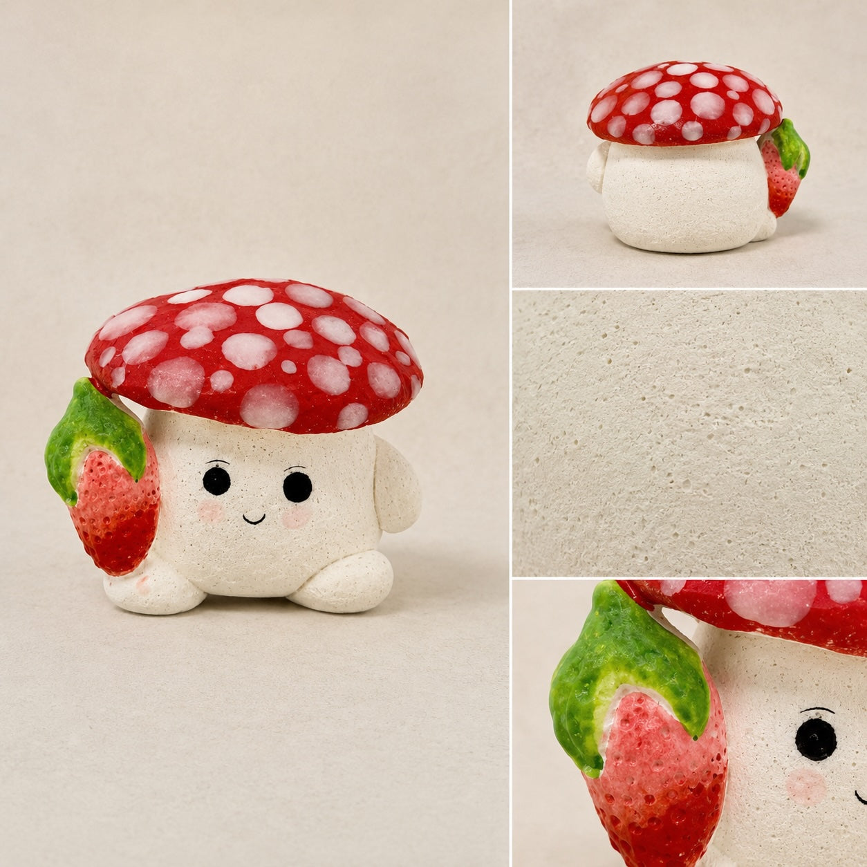 MuMuLush Handmade Strawberry Mushroom Sprite Ceramic Aroma Stone Diffuser MuMuLush