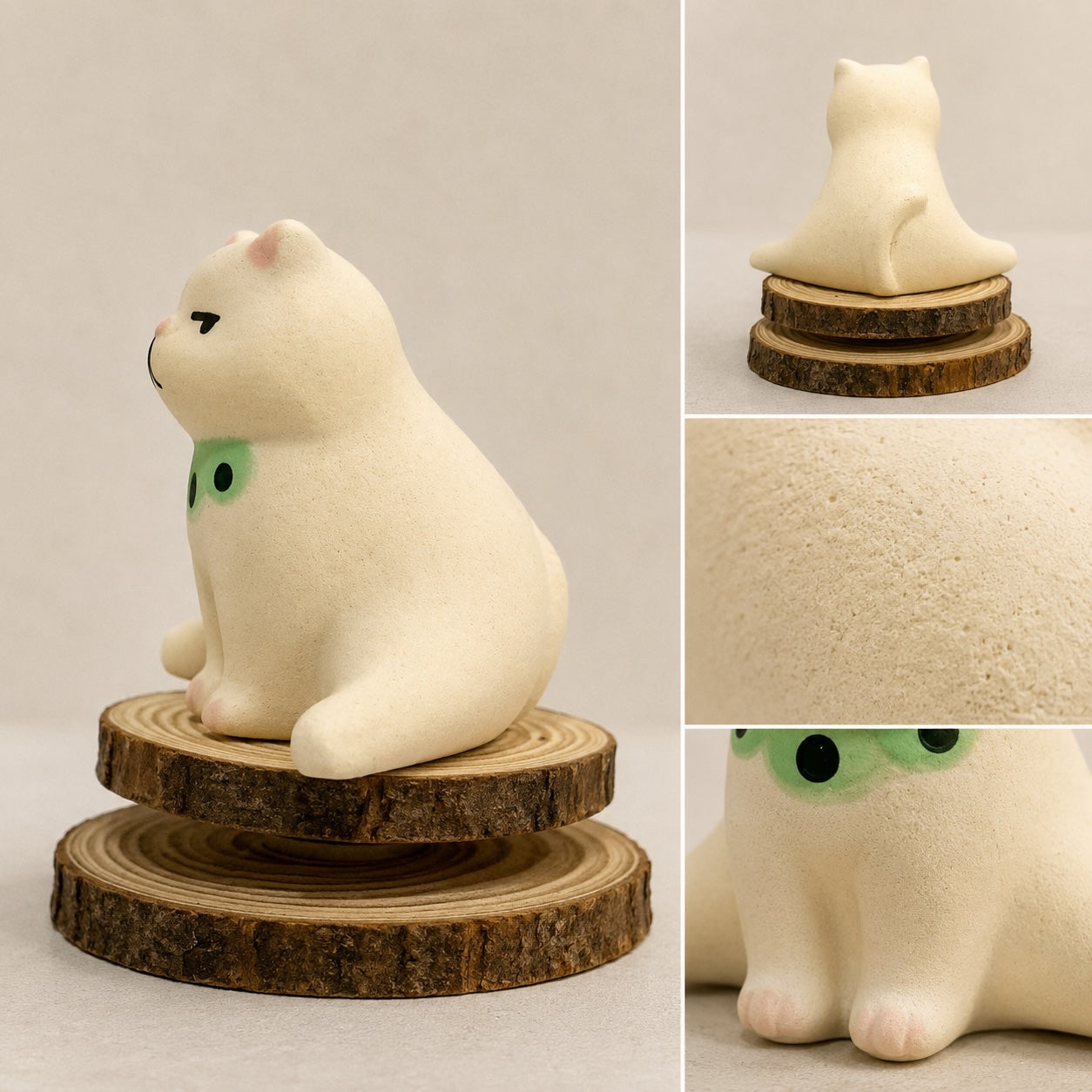 MuMuLush Handmade Spinner Sleepy Cat Ceramic Aroma Stone Diffuser MuMuLush