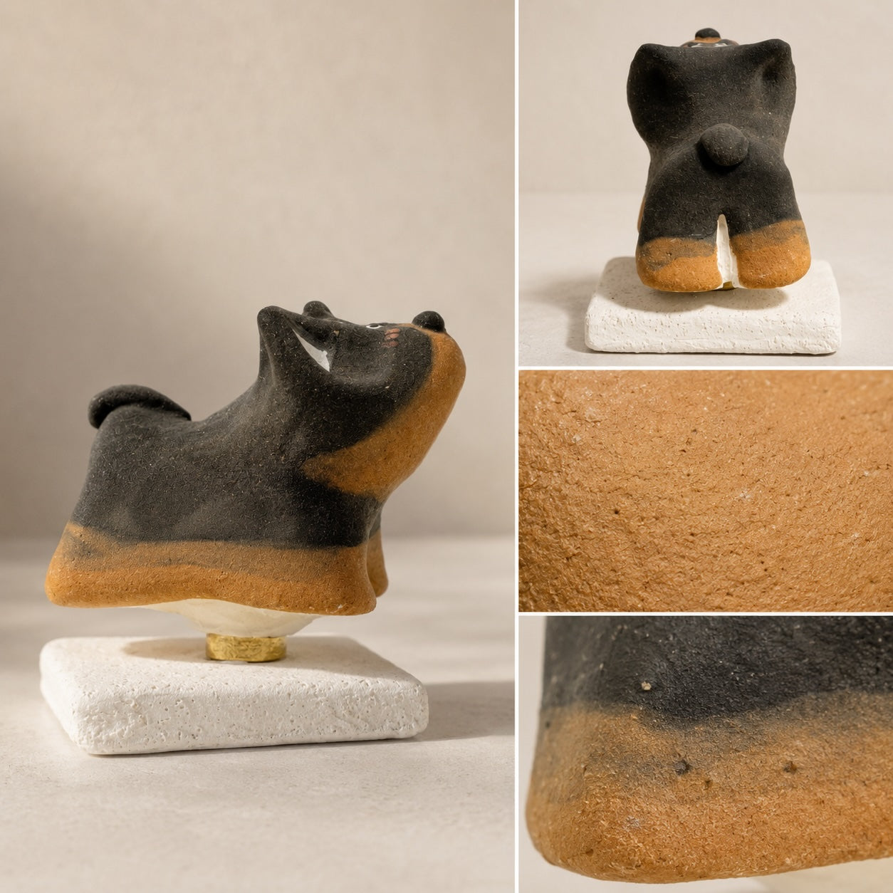 MuMuLush Handmade Spinner Midnight Pup Ceramic Aroma Stone Diffuser MuMuLush