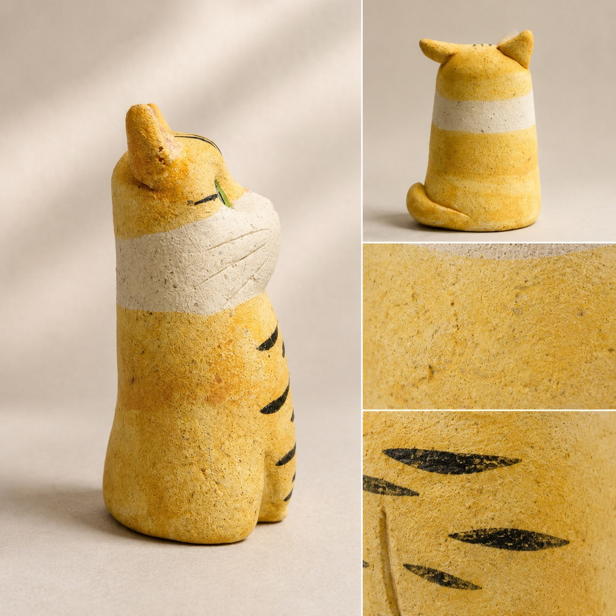MuMuLush Handmade Sunny Tabby Cat Ceramic Aroma Stone Diffuser MuMuLush