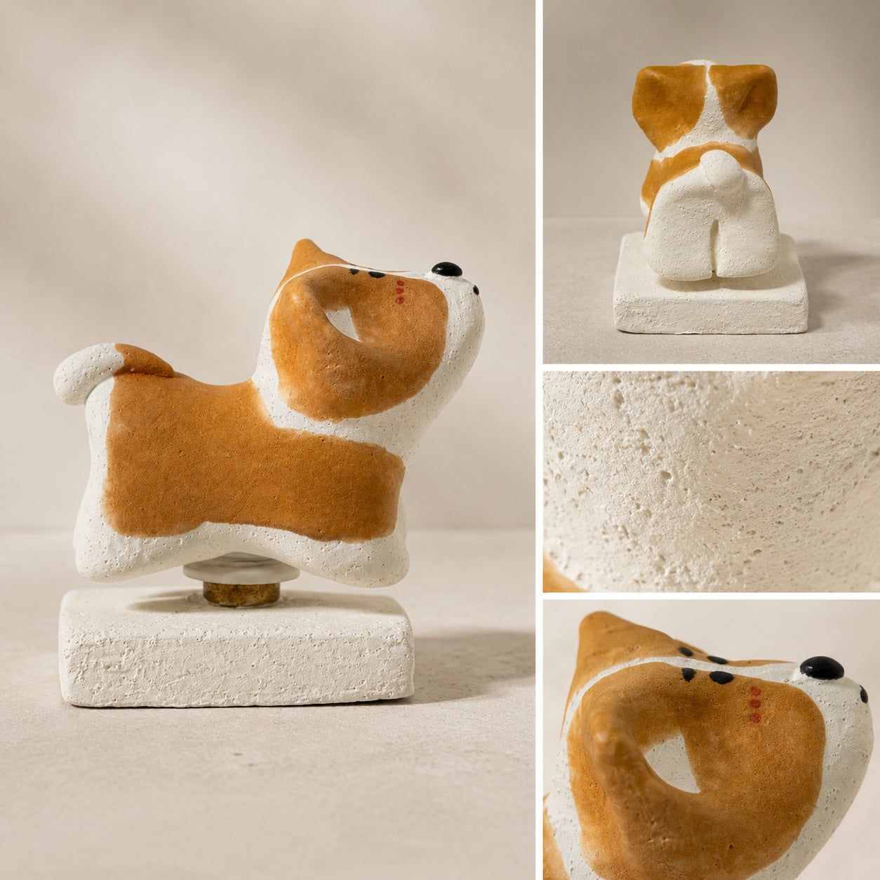 MuMuLush Handmade Spinner Happy Corgi Ceramic Aroma Stone Diffuser MuMuLush